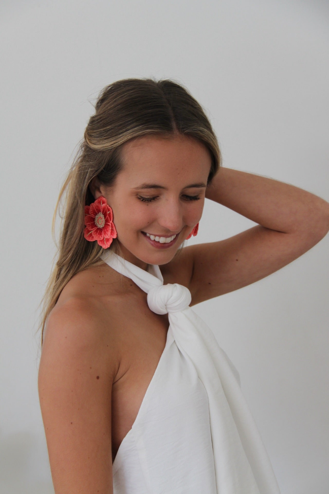 Aros Flor Roja